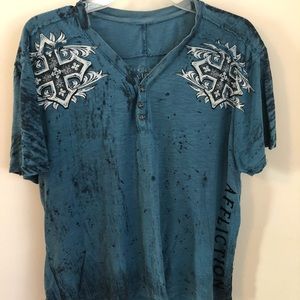 Buckle Affliction V-neck Graphic Tee